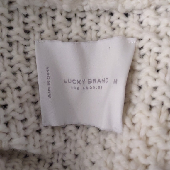 Lucky brand cardigan sweater Women's M black white - Picture 2 of 9